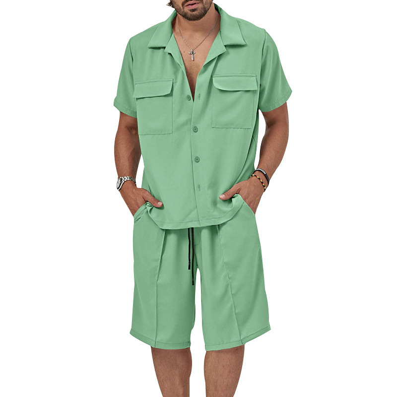 Men's Solid Color Shorts Sets Men's Clothing display picture 21