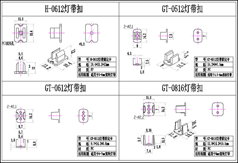 尺寸图合集-灯带灯条-PC PP塑料固定卡.jpg