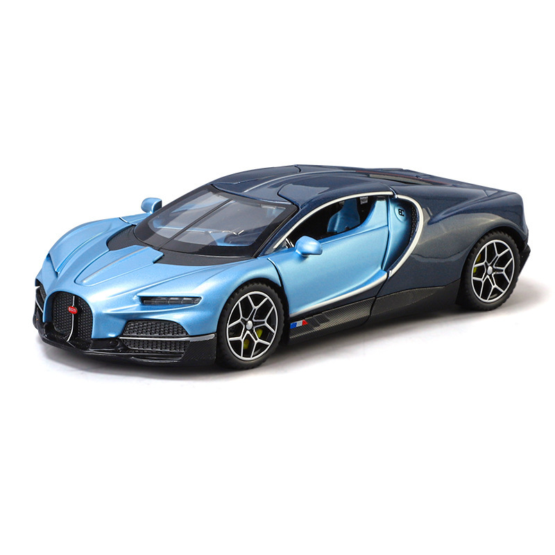 Simulation 1:32 Bugatti tourbillon alloy sports car model light back table set ornaments boys toy blind box