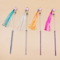 New Colorful Noisy Paper Cat Wands with Feathers, Bells, and Balls - Durable, Bite-Resistant Cat Toys for Training - Pet Supplies