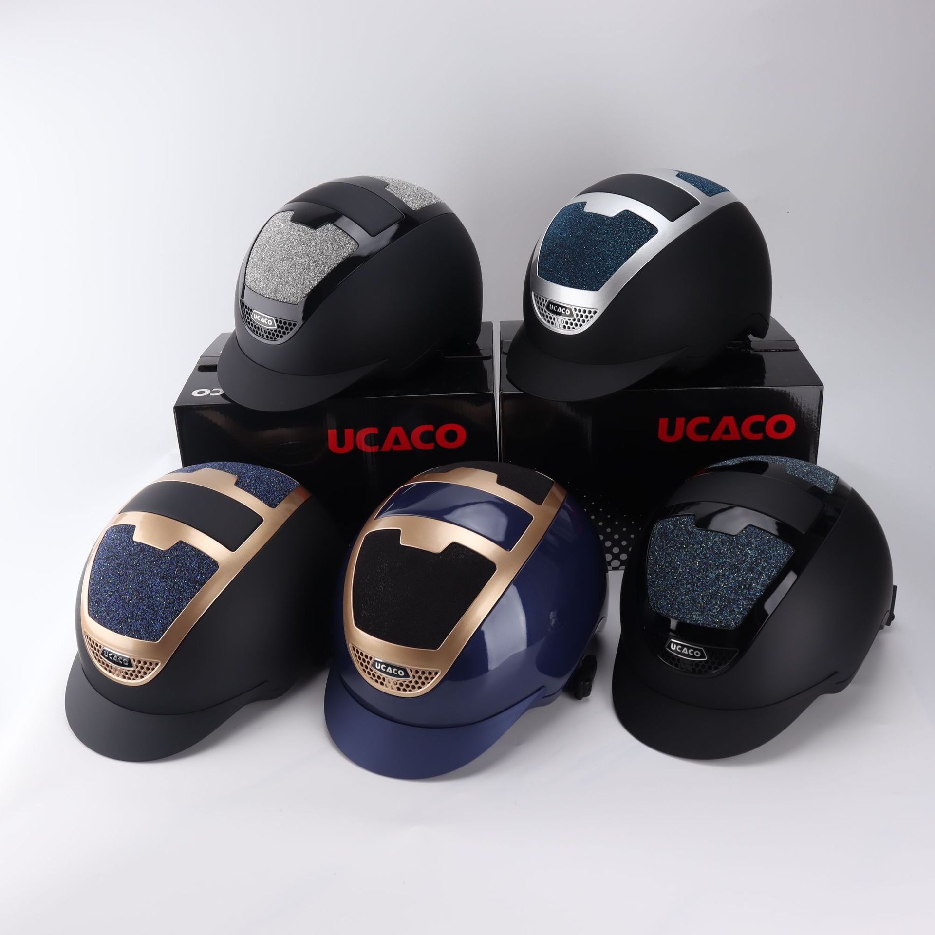 UCACO Equestrian Competition Helmet with Dazzling Speed Cap, Adjustable Breathable Riding Safety Helmet for Adults and Children.