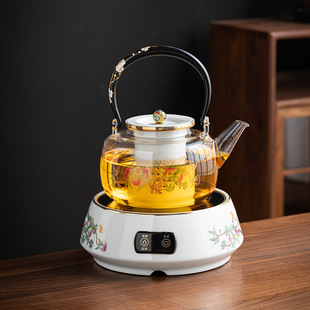 Enamel color electric ceramic stove electric tea stove touch steam tea base intelligent kettle handle handle beam pot tea maker