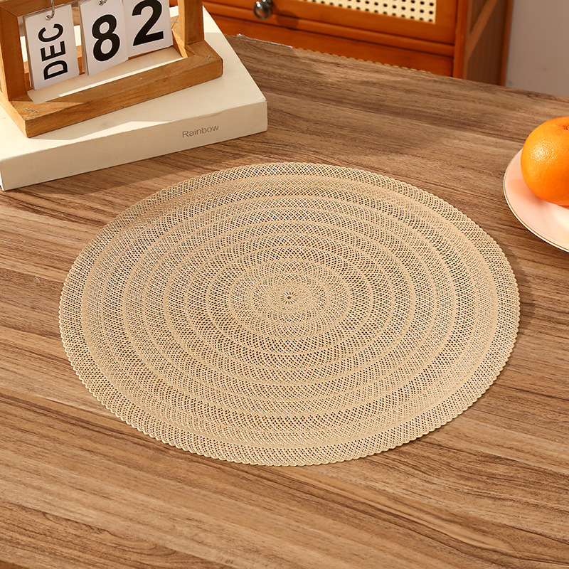 Transfronterizos románticos franceses almohadillas de comedor de PVC redondas creativas hueco simple almohadilla de aislamiento térmico almohadilla impermeable de restaurante