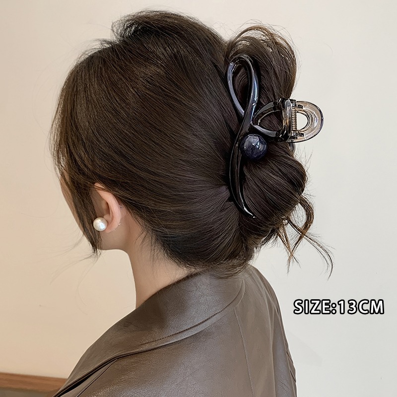 Temperamento Mellard Curry clip de agarre para mujeres 2024 nuevo tamaño grande detrás de la cabeza de alta sensación clip de tiburón para el cabello