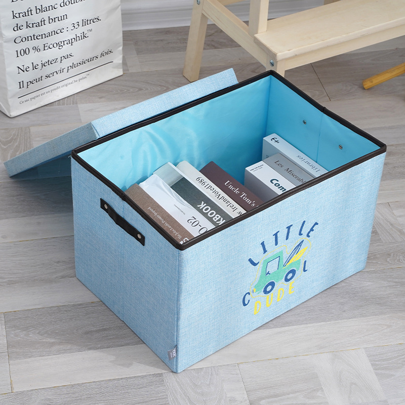 批发大码玩具收纳盒日式简约带盖收纳筐可折叠储物整理杂物收纳盒