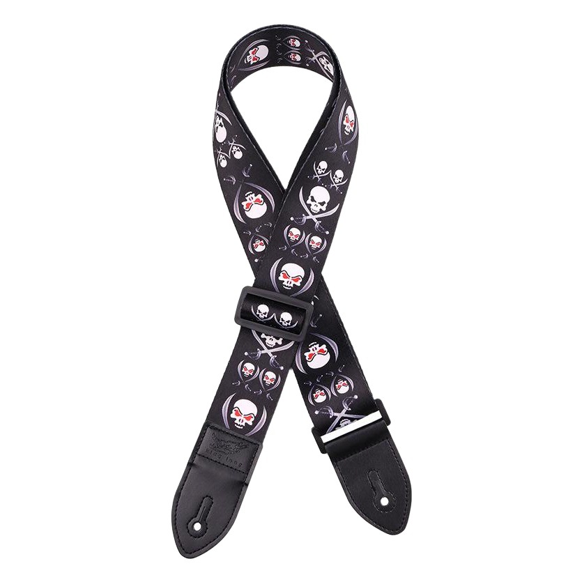 2018 poliéster impreso guitarra Correa color folk guitarra correa de guitarra eléctrica real vaca cuero cabeza