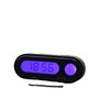 Transport, electric car, glowing electronic digital watch for car, digital small thermometer