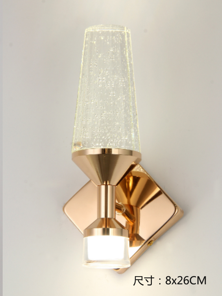lámpara de cabecera lámpara de pared diseñador de cristal pasillo decoración lámpara de pared dormitorio diseño simple lámpara de cabecera lámpara de pared