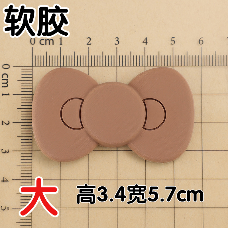 Soft glue: brown large bow 3.4x5.7cm