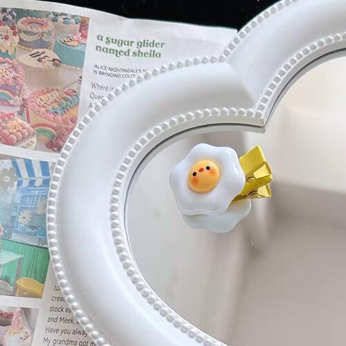 Cute and sweet girl side bangs hair clip spring new cartoon smiley cheese hair clip Japanese style