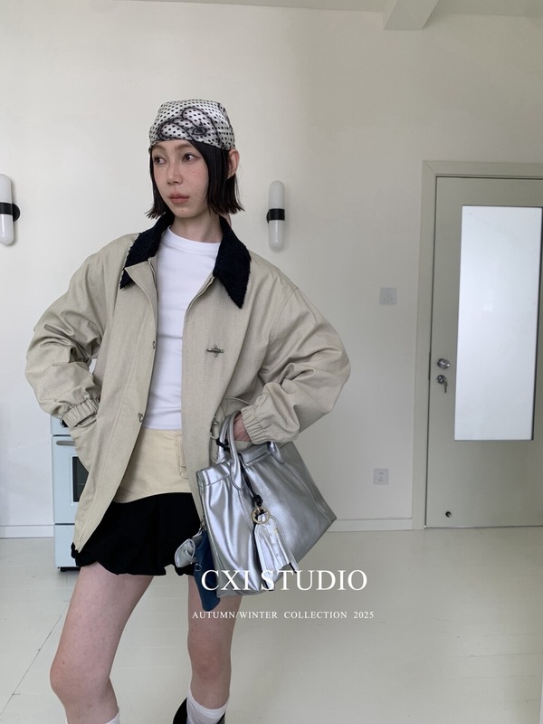 CXI 美式高街外套秋季新款休闲宽松OVERSIZE工装夹克学院风棒球服|undefined