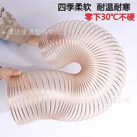 pvc/pu镀铜钢丝管螺旋木工吸尘排气排油透明管大口径伸缩管通风管