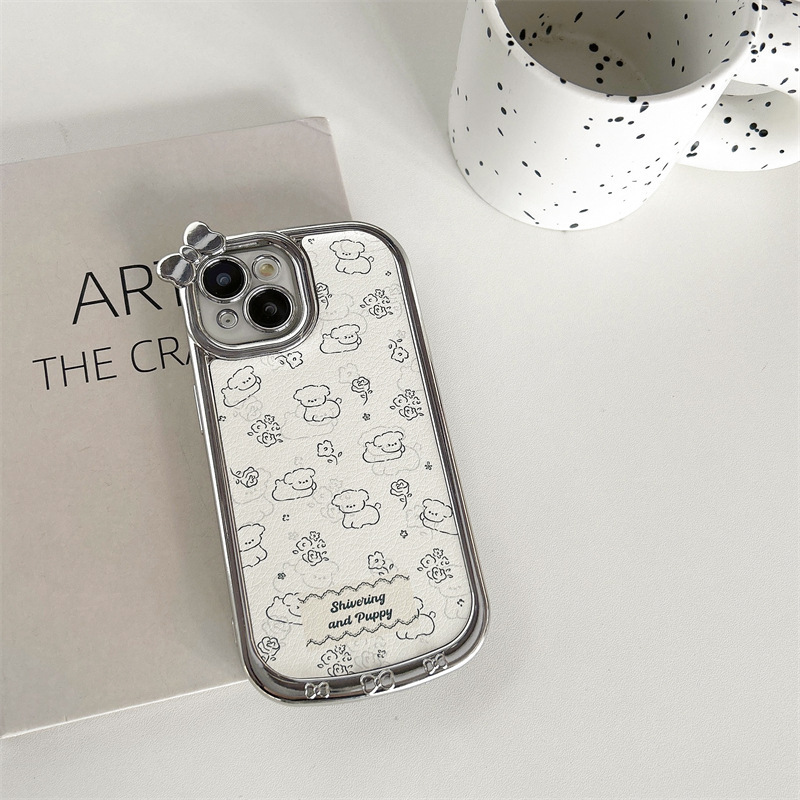 Nicho ins electrochapado perro pantalla completa para iPhone13/14ProMax teléfono caso 12 Apple 15PM hembra 14