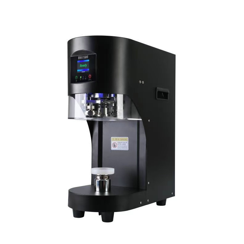 Fabricante de máquina de sellado de latas suministra latas pequeñas de té de hierro de cristal líquido sellado completo semiautomático máquina de sellado inteligente de latas