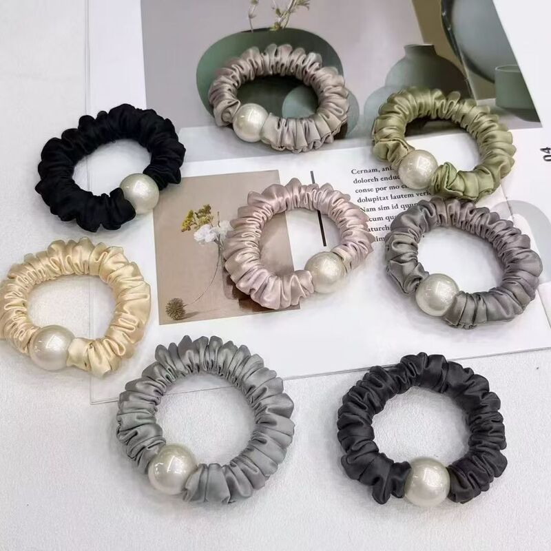 法式复古大肠发圈高级质感缎面扎头发绳女高弹力皮筋发圈发饰批发|undefined