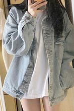 牛仔外套女学生韩版宽松休闲牛仔衣服百搭小众大码女装浅蓝色夹克
