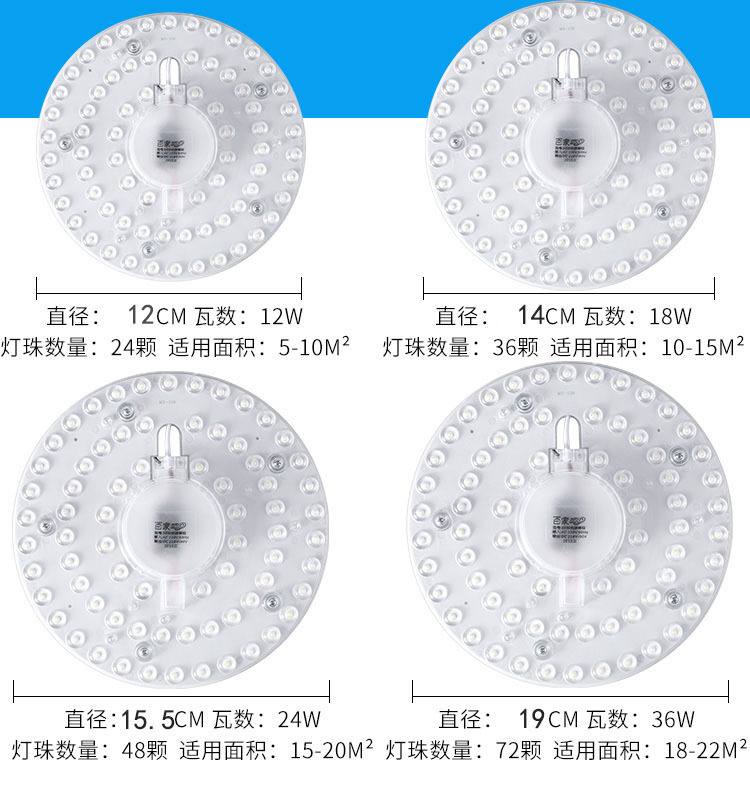 UG73三色led吸顶灯芯改造灯板圆形节能灯泡家用灯珠灯盘模组贴36