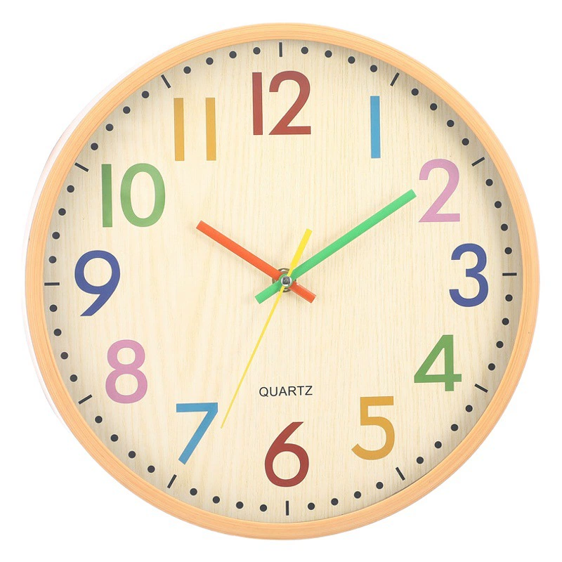 12-дюймовые цветные настенные часы, Мультяшные часы для спальни и гостиной, индивидуальные креативные модные трансграничные детские часы для внешней торговли