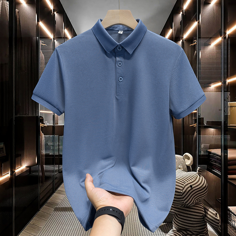 Camiseta polo de manga corta con solapa de verano para hombre, camiseta de moda de color sólido para hombre, camisa casual de media manga americana para hombre