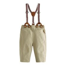 外贸春秋新款百搭单裤男童背带长裤宝宝表演时尚绅士裤源头工厂