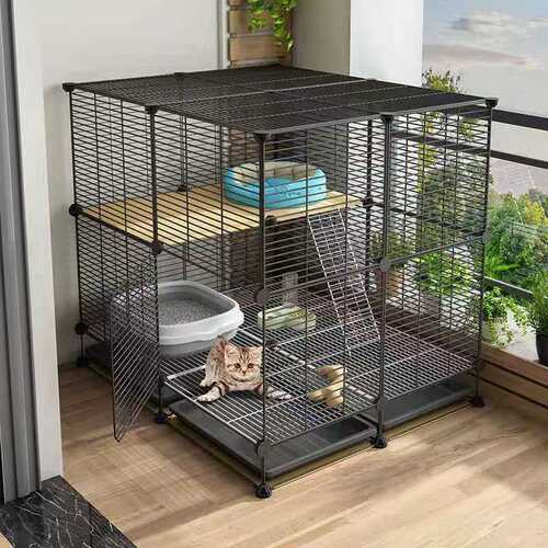 Cat cage cat villa cage household indoor cat house with toilet extra large free space small cat cat bed