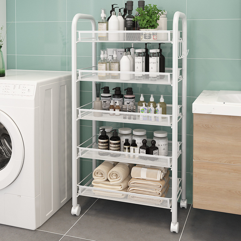 Estante de almacenamiento de cocina sala de estar baño carro móvil multicapa cesta de verduras