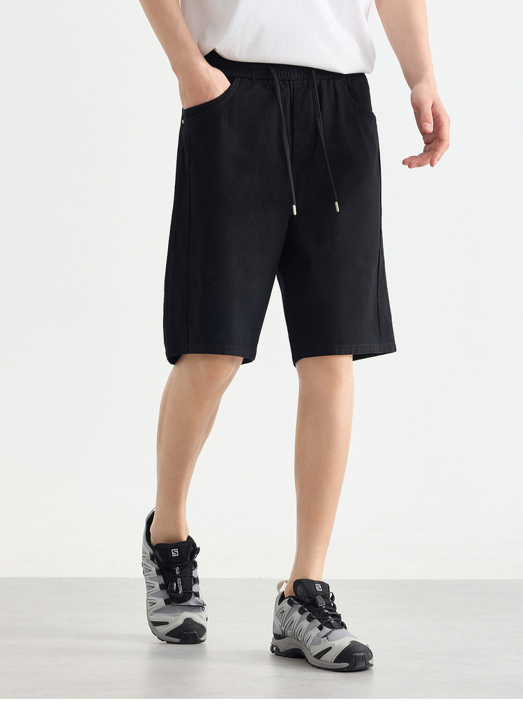Quần short nam phong cách đường phố, vải kaki, kiểu dáng thoải mái — đen chi tiết 26