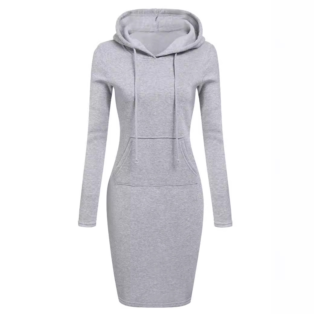 Women's Hooded Drawstring Sweatshirt Long Sleeves Pockets_ecoleips.com