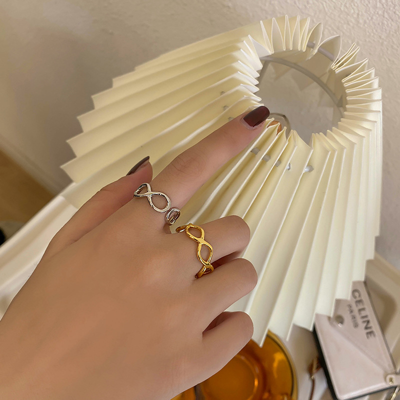 Korean personality hollow ring niche design sense geometric open ringpicture5