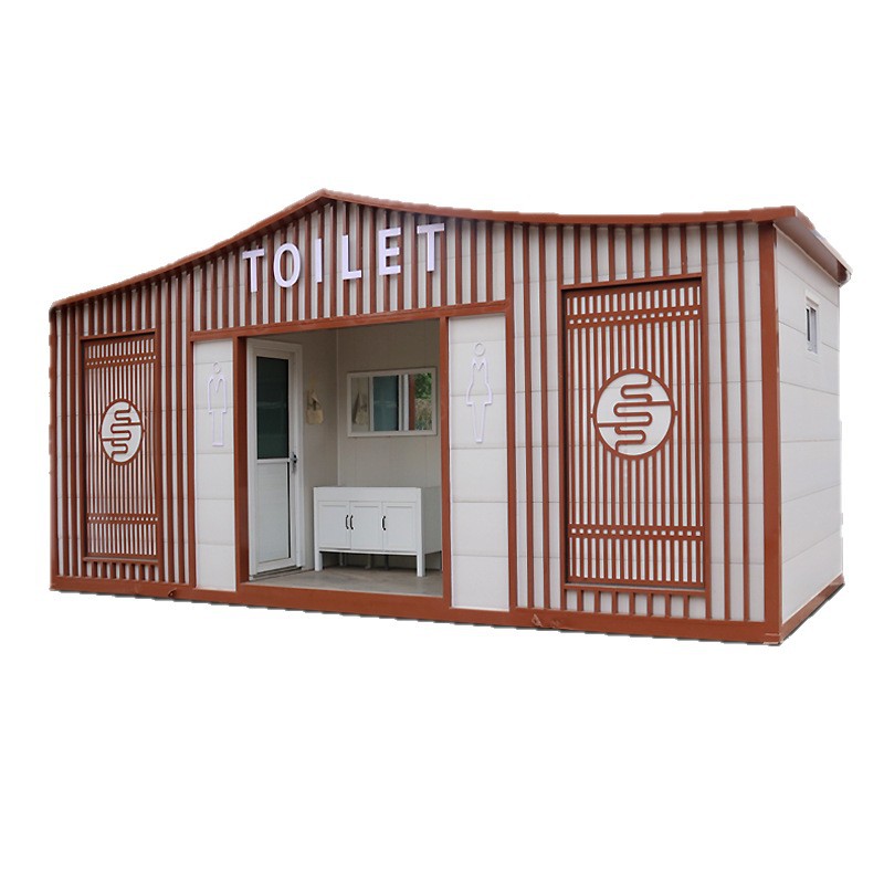 Chinese-Style Mobile Environmentally Friendly Bathroom Toilet Squatting Area Park Integrated Public Toilet Sanitation Restroom Room Manufacturer