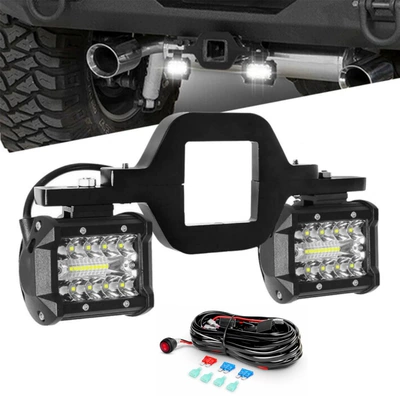 Cross-Border In-Stock 4-Inch 60W Trailer Hitch Mounting Bracket and Wiring Harness External Auxiliary Inspection Light for Car Roof Repair (İşçi projektorları) - 4-inch-60-bracket-wiring-harness-set