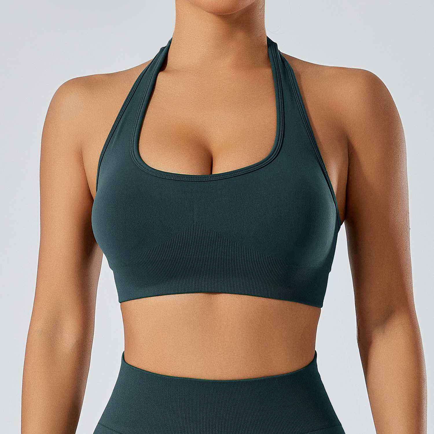 En stock verano belleza espalda u cuello Halter sujetador desgaste exterior a prueba de golpes correr entrenamiento ropa deportiva ropa interior yoga ropa chaleco