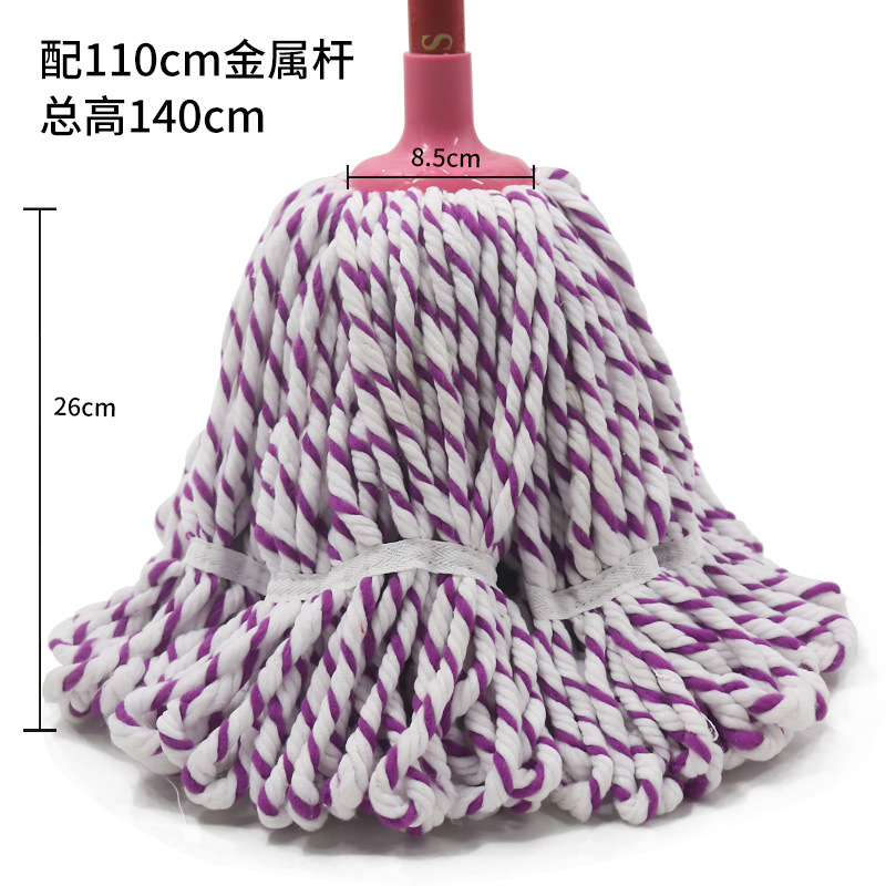 Tira de hilo de algodón trapeador hogar húmedo y seco cabeza redonda absorbente Puro Blanco algodón trapeador al por mayor