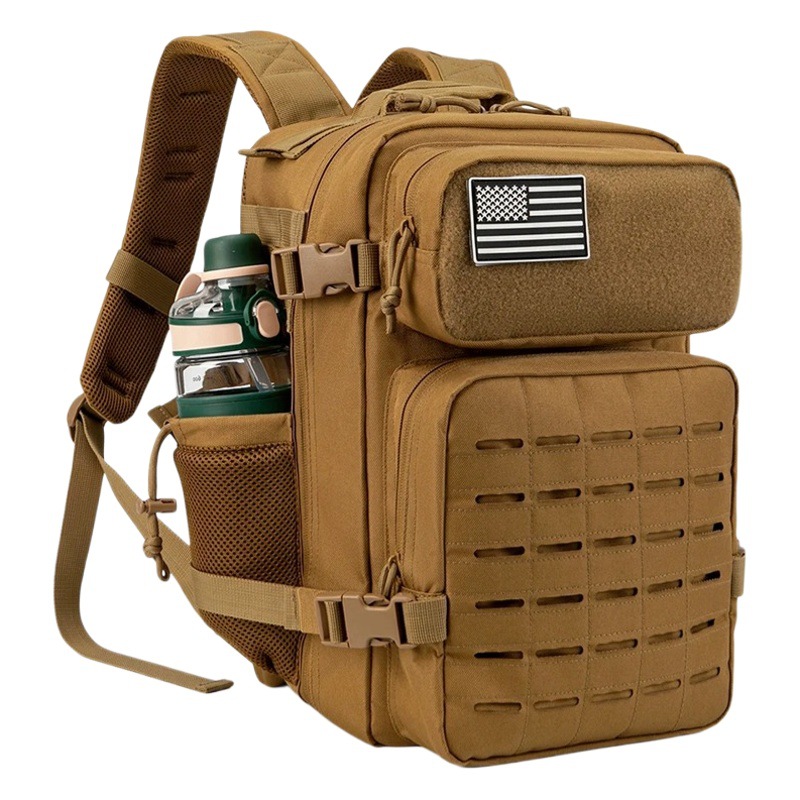 Bolsa de montañismo al aire libre transfronteriza, mochila deportiva para fitness, mochila táctica universal multifuncional de moda de poliéster para hombres y mujeres, impermeable