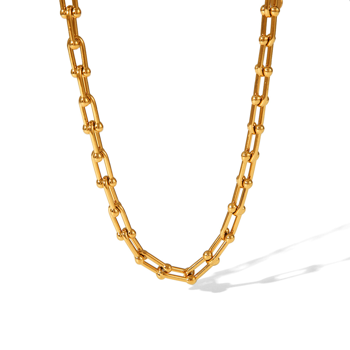 20g Weight PVD Coated Gold Plating Process Lobster Trigger Clasp Closure Clasp Closure Type 18K Real Gold Plated Plating Material Necklace Classification 304 Stainless Steel Chain Material Cuban Link Chain Curb Chain, coffee bean chain, ball chain Chain Type 1 Piece Quantity Casual, Daily Occasion 304 Stainless Steel Material Geometric Pattern Women's Gender IG Style, Vintage Style Style Waterproof Non Tarnish, Plating Craft PVD Coated Real Gold Plated Geometric 304 Stainless Steel IG Style Vintage Style Waterproof Non Tarnish 304 Stainless Steel Lobster Trigger Clasp Closure Necklace 22