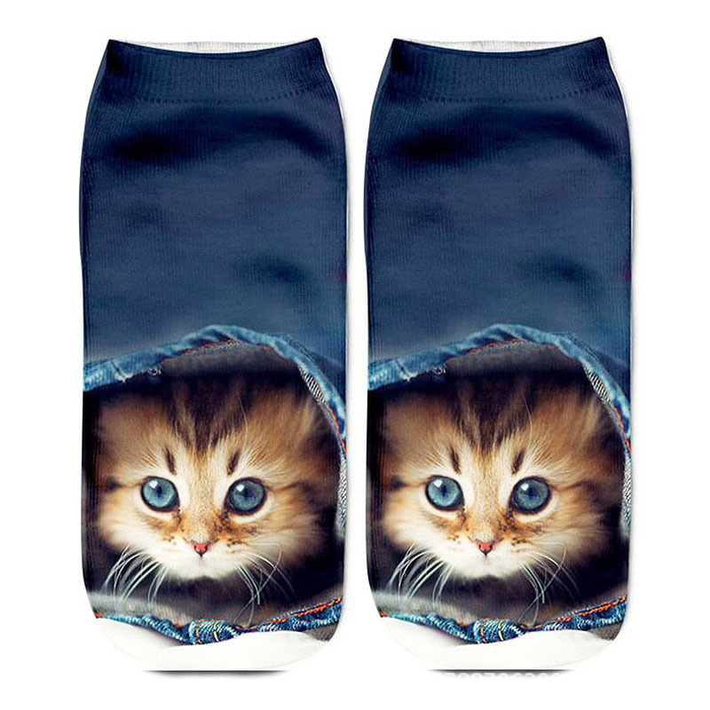 Unisex Sports Cat Polyester Cotton Polyester Printing Ankle Socks A Pair display picture 1