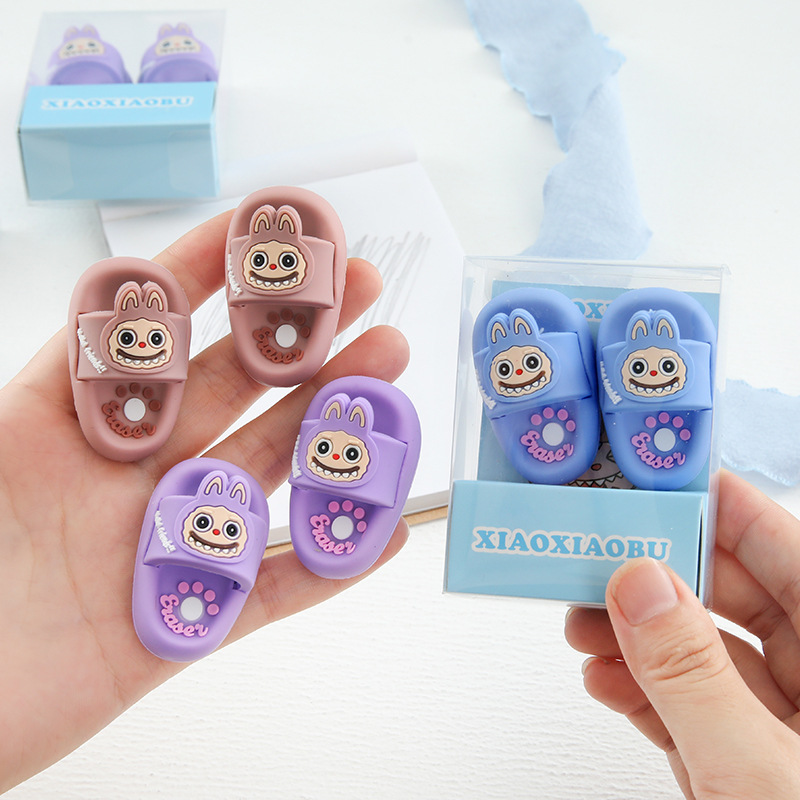 Tela creativa zapatillas de tela borradora lápiz borradora divertida estudiantes aprendiendo papelería suministros