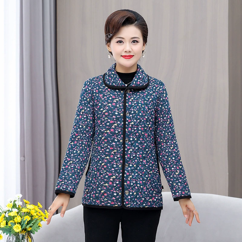 Пальто для мам на хлопковой подкладке Женское короткое маленькое пальто на хлопковой подкладке Утепленное пальто для женщин среднего и пожилого возраста Осенне-зимняя одежда для женщин среднего и пожилого возраста Пальто на хлопковой подкладке
