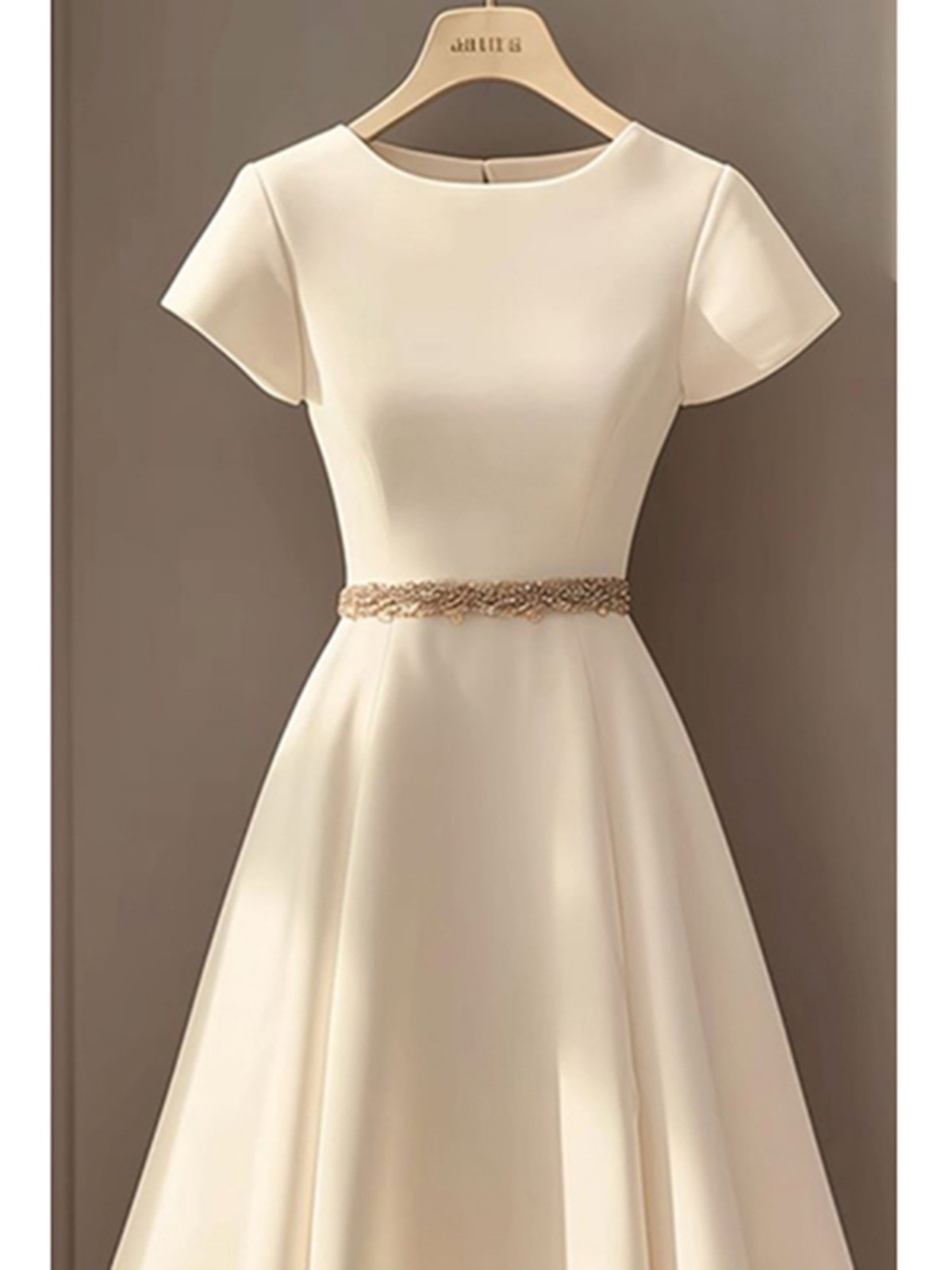 High-end exquisito café francés temperamento super bonito vestido blanco formal 2024 nuevo verano femenino image 3