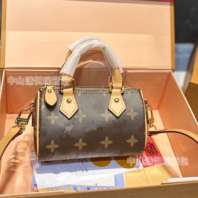 真皮包包女老花盒子包化妆盒新款高级感女士手提水桶包斜挎小包|undefined