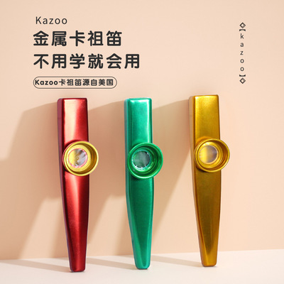 Metal Kazu Flute Kazoo играл в инструменте -партнера. Участие в переносном аккомпанемтном сопровождении простых инструментов