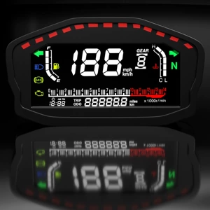 Motorcycle Multifunctional Instrument Speedometer Odometer with RPM Gauge, No Sensor Required