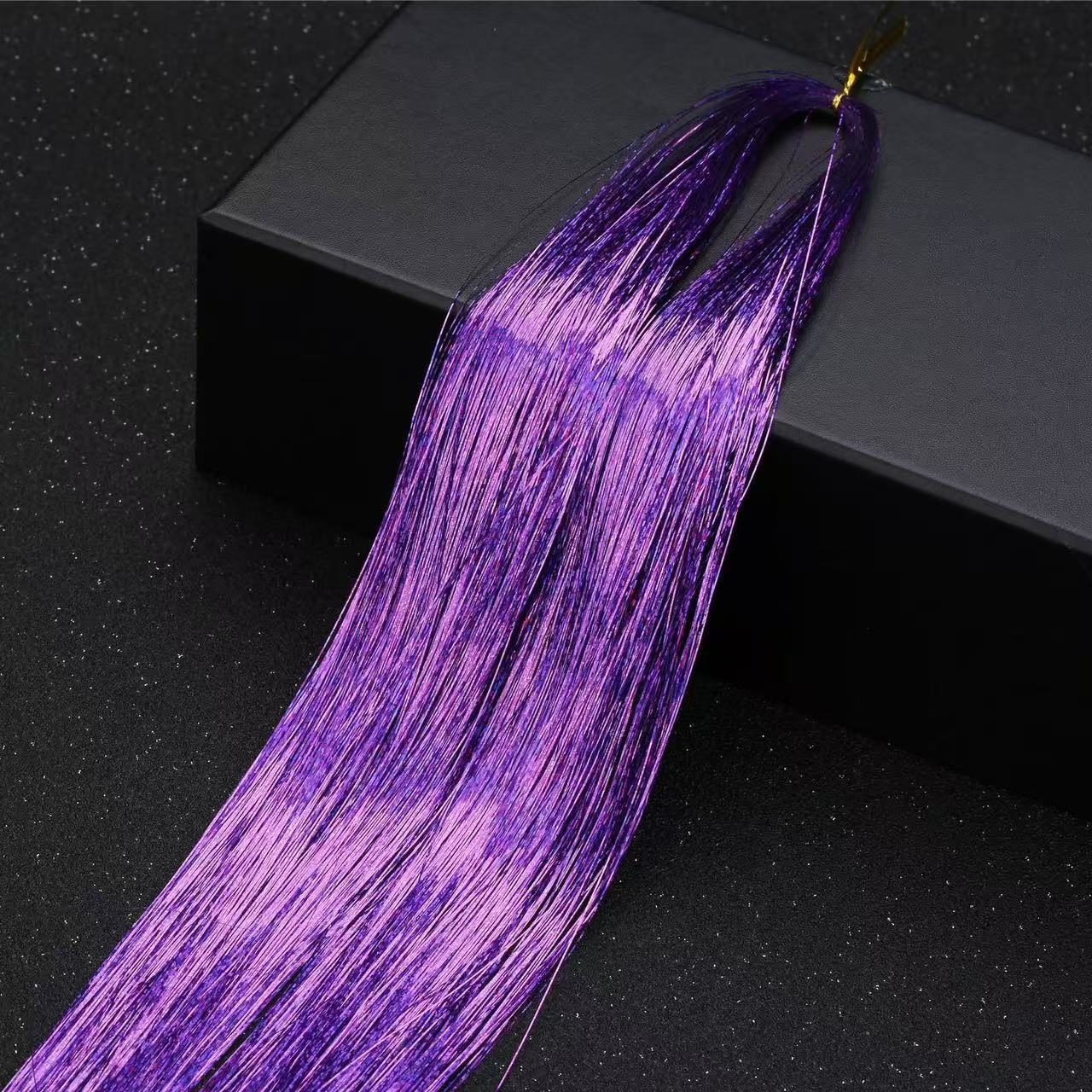 Las extensiones de cabello de alambre láser europeas y estadounidenses pelucas de color oro brillante extensiones de cabello de 120cm extensiones de cabello