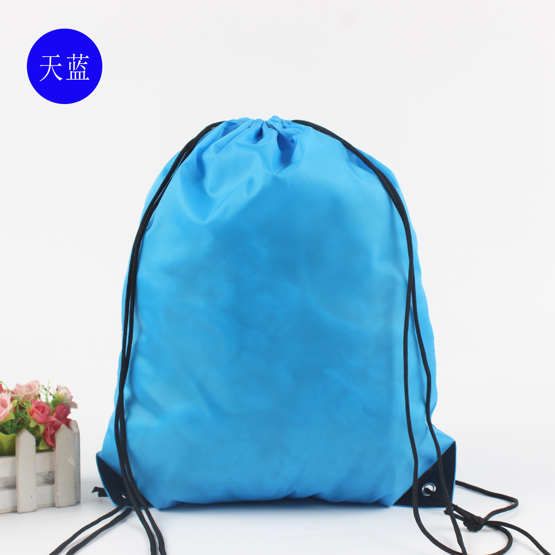 Fábrica directa 210D poliéster mochila con cordón mochila almacenamiento con cordón bolsa nylon publicidad bolsa logo image 20