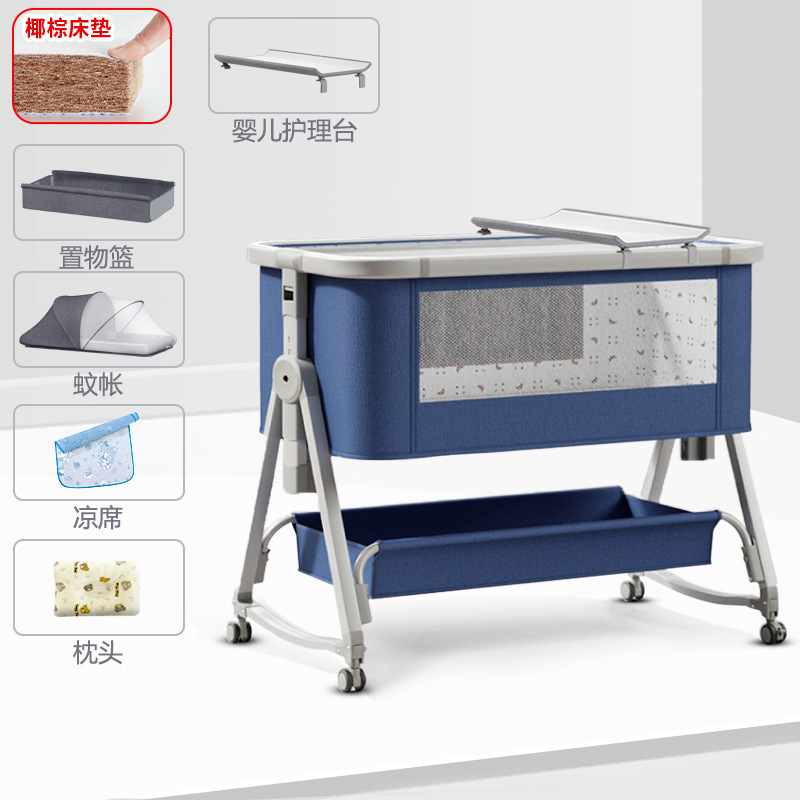 Cuna móvil Cuna portátil Cuna para bebé Cama plegable multifuncional bb Cama grande de costura para niños recién nacidos