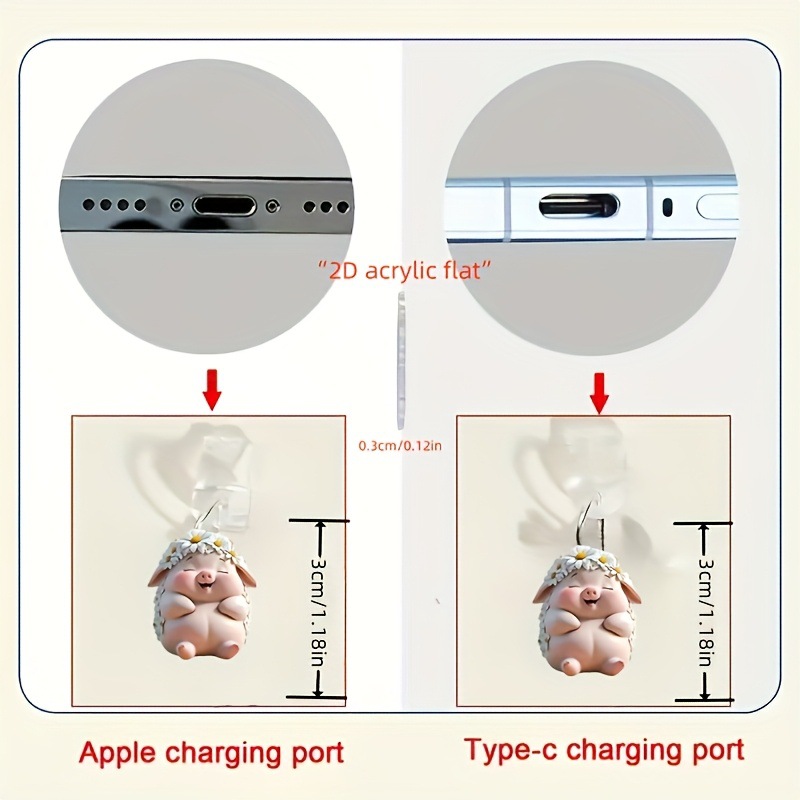 Nuevo sombrero plano acrílico transfronterizo tapón antipolvo para teléfono móvil acrílico lechón image 3