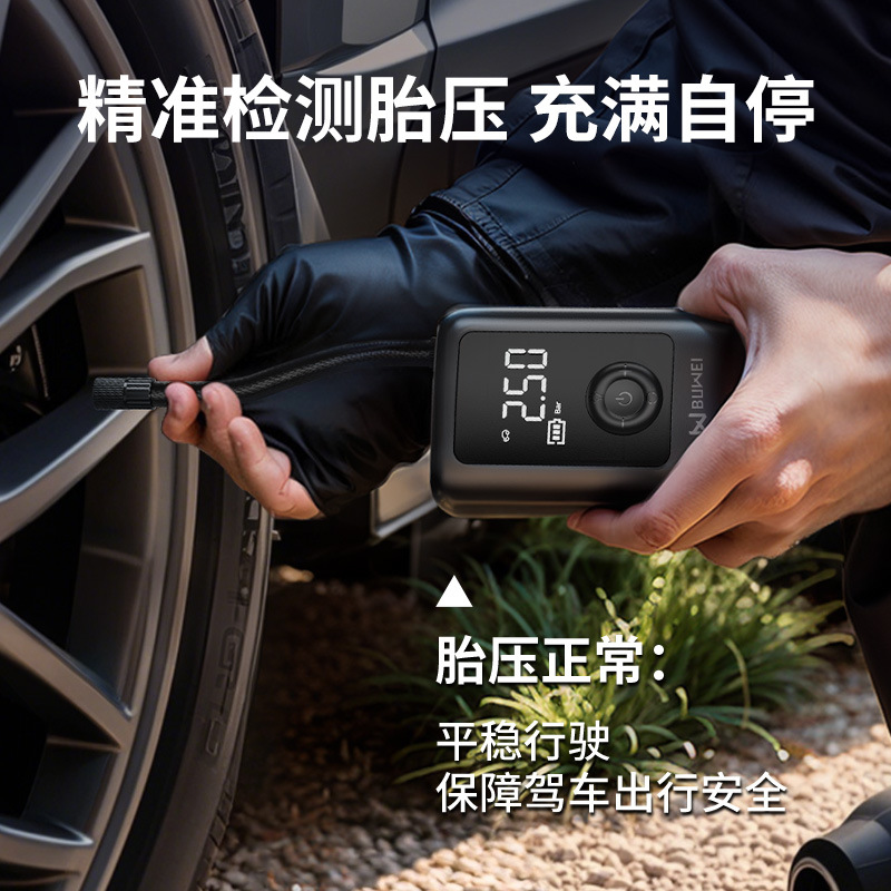 Buwei Portable Car Air Pump Cordless Digital Display Tire Inflator
