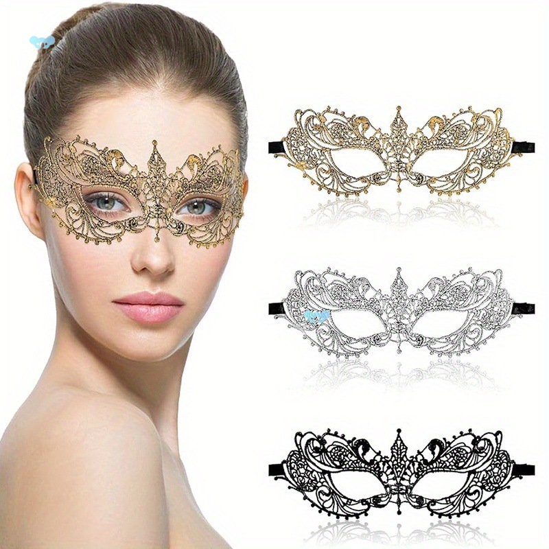 3pcs Sexy Glamorous Lace Eye Mask Masquerade Mardi Gras跨境|ru
