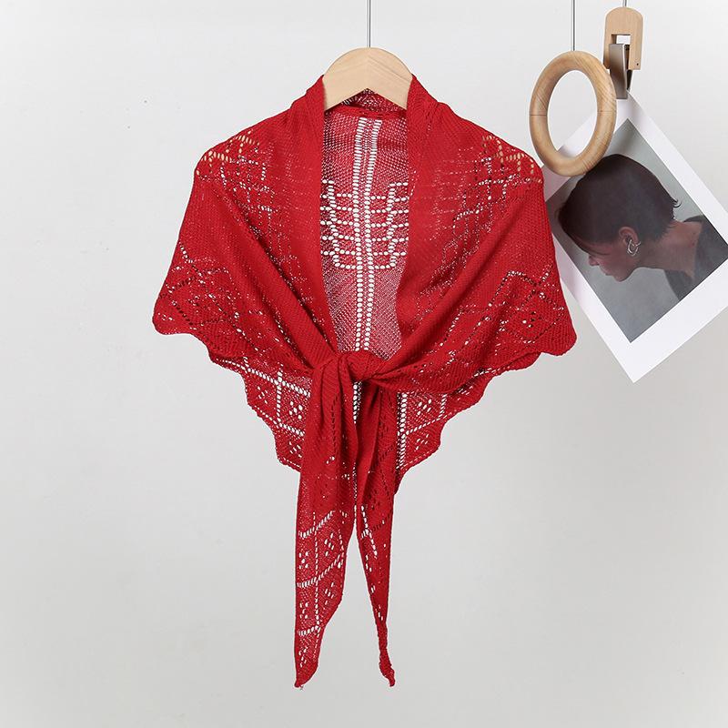 (2개) 새로운 서스펜더 스커트 니트 숄 중공 목 가드 따뜻한 에어컨 룸 외부 장식 숄 모조 캐시미어 가디건