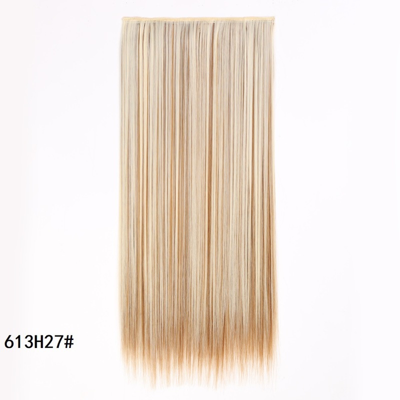 ヨーロッパとアメリカの女性用ウィッグ、ロングストレートヘアエクステ、ワンピース5クリップウィッグ、クリップヘア、化学繊維ヘアカーテン、工場直販|undefined